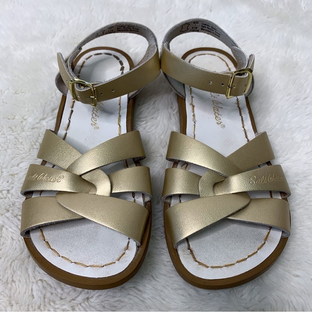 Salt Water Girl's Original Gold Sandals Size 1